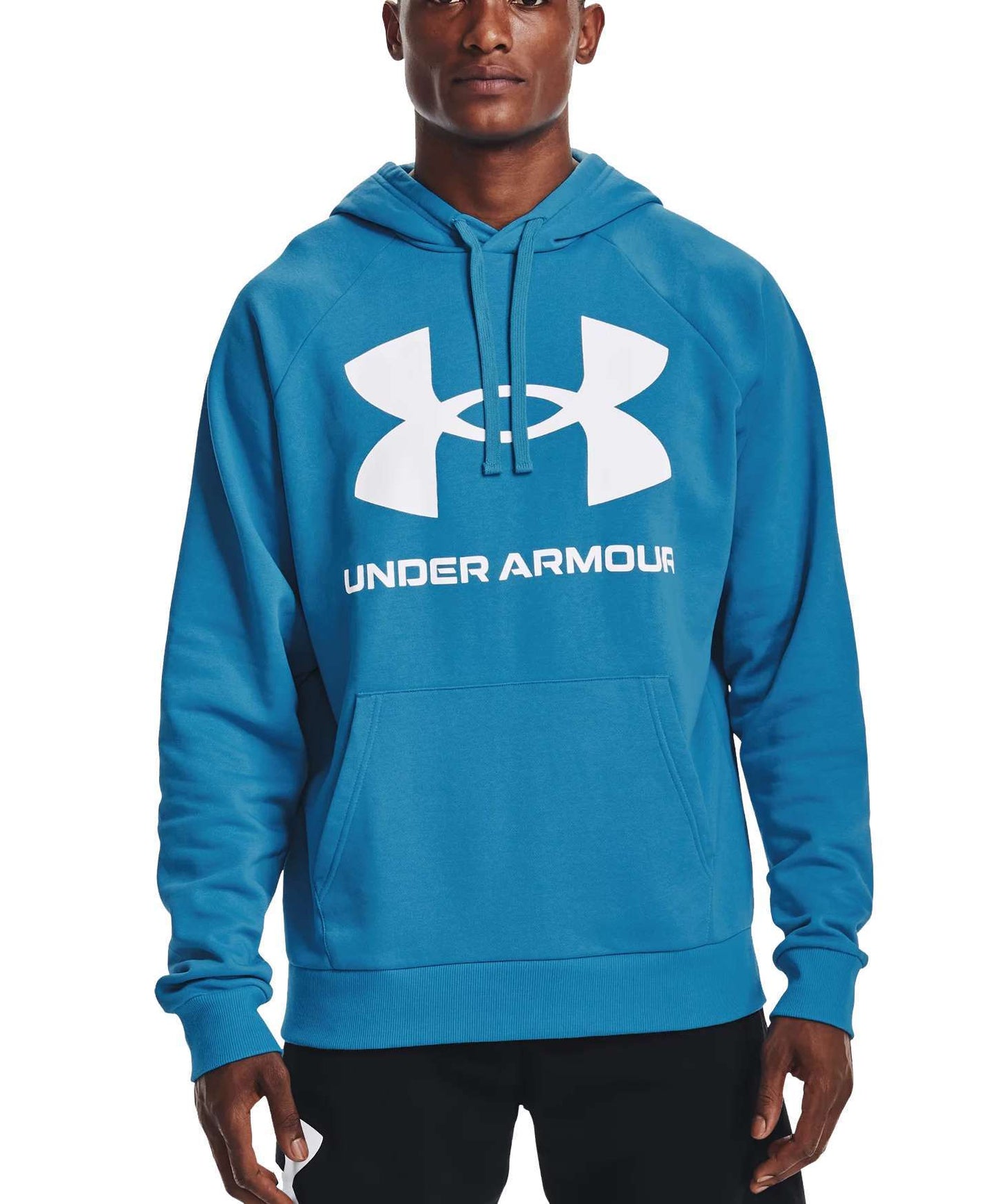 Under Armour Men's UA Rival Fleece Big Logo Hoodie 1357093-422 Radar Blue / White
