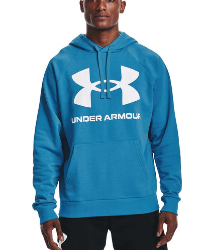 Under Armour Men's UA Rival Fleece Big Logo Hoodie 1357093-422 Radar Blue / White
