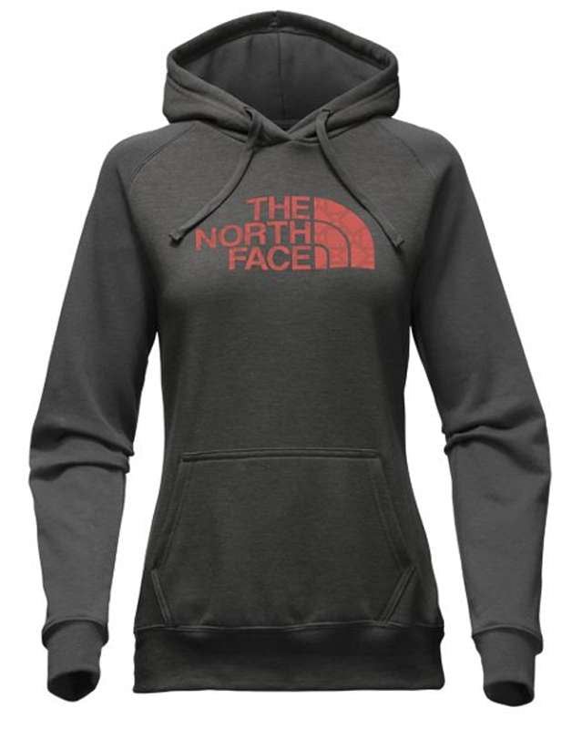 The North Face Women's Half Dome Hoodie TNF DARK GREY HEATHER/SUNBAKED RED BANDANA PRINT