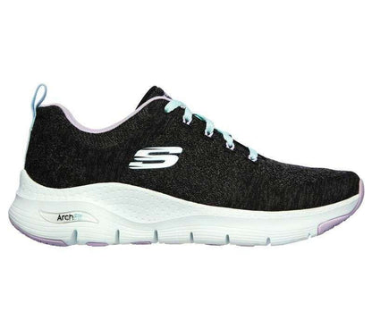 Skechers Women's Arch Fit Comfy Wave Shoes - Black Lavender 