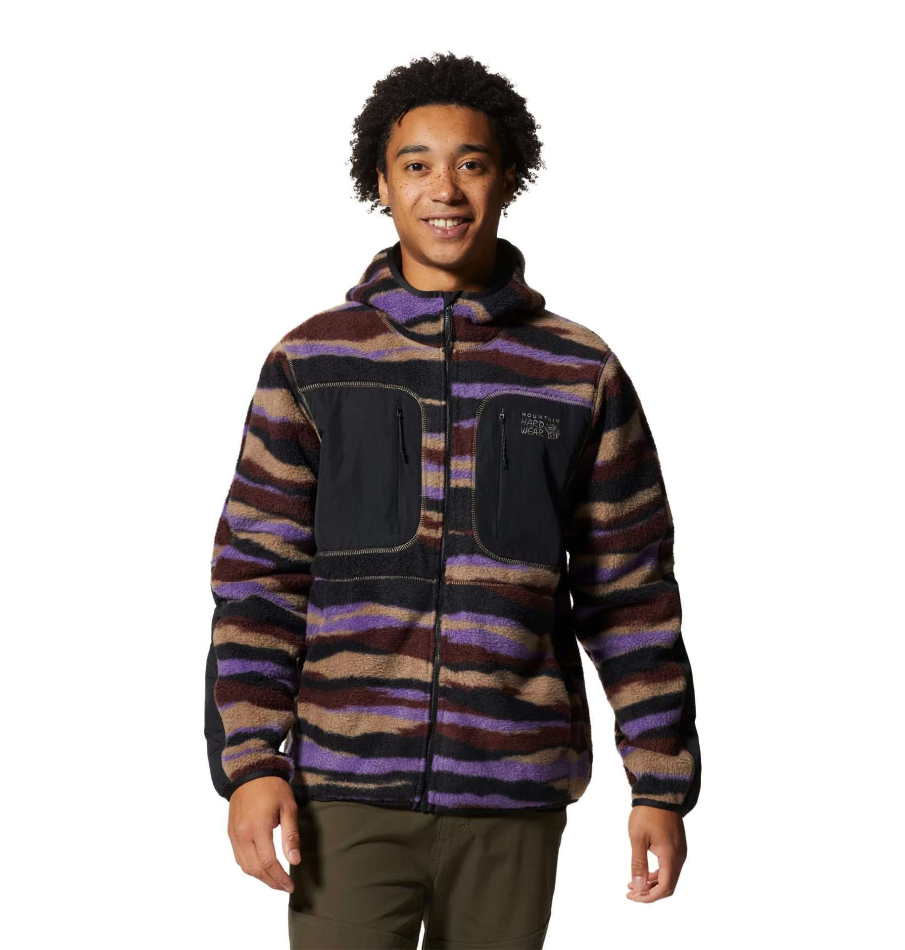 Mountain Hardwear Men's HiCamp Fleece Hoody, 2002931, Trail Dust Landscape