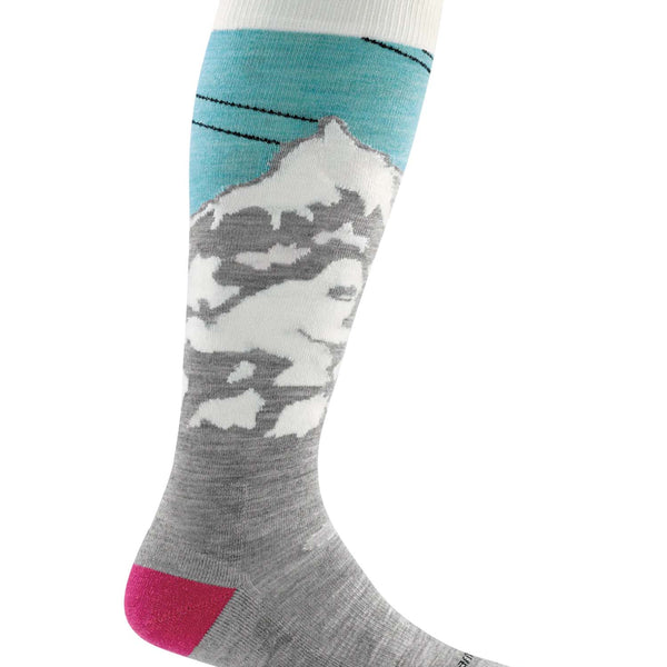 Darn Tough Women's Yeti Over-the-Calf Midweight Ski & Snowboard Sock - Aqua