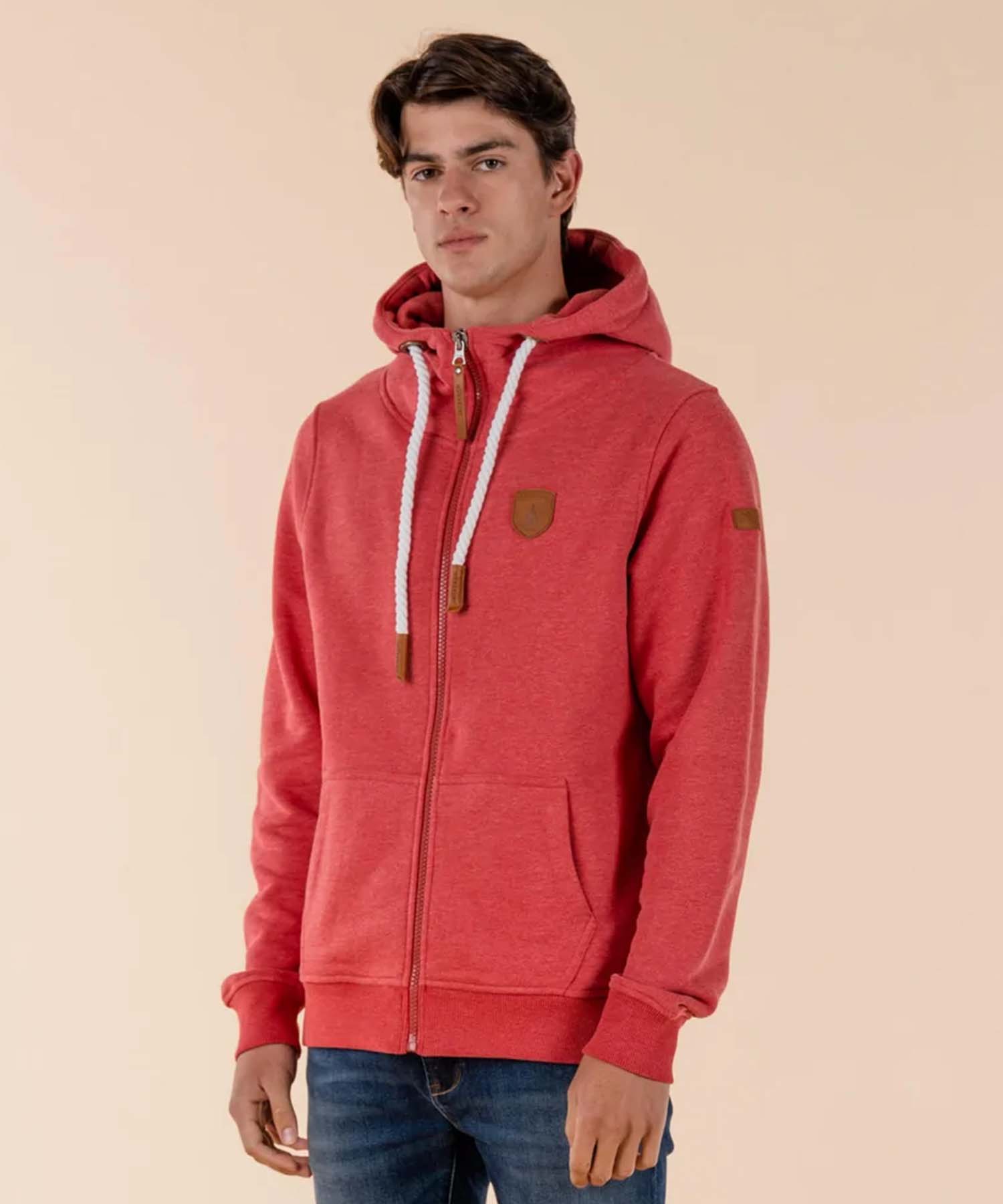 Wanakome Men's Zeus Zip Hoodie - Crimson