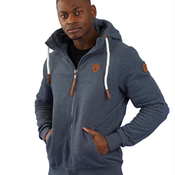 Wanakome Men's Zeus Zip Hoodie - Dark Heather Gray