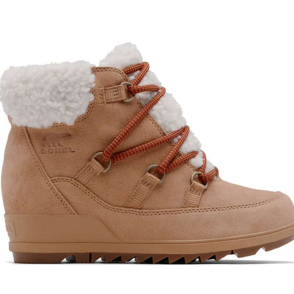 SOREL WOMEN'S EVIE COZY LACE BOOTIE - Tawny Buff, Wood
