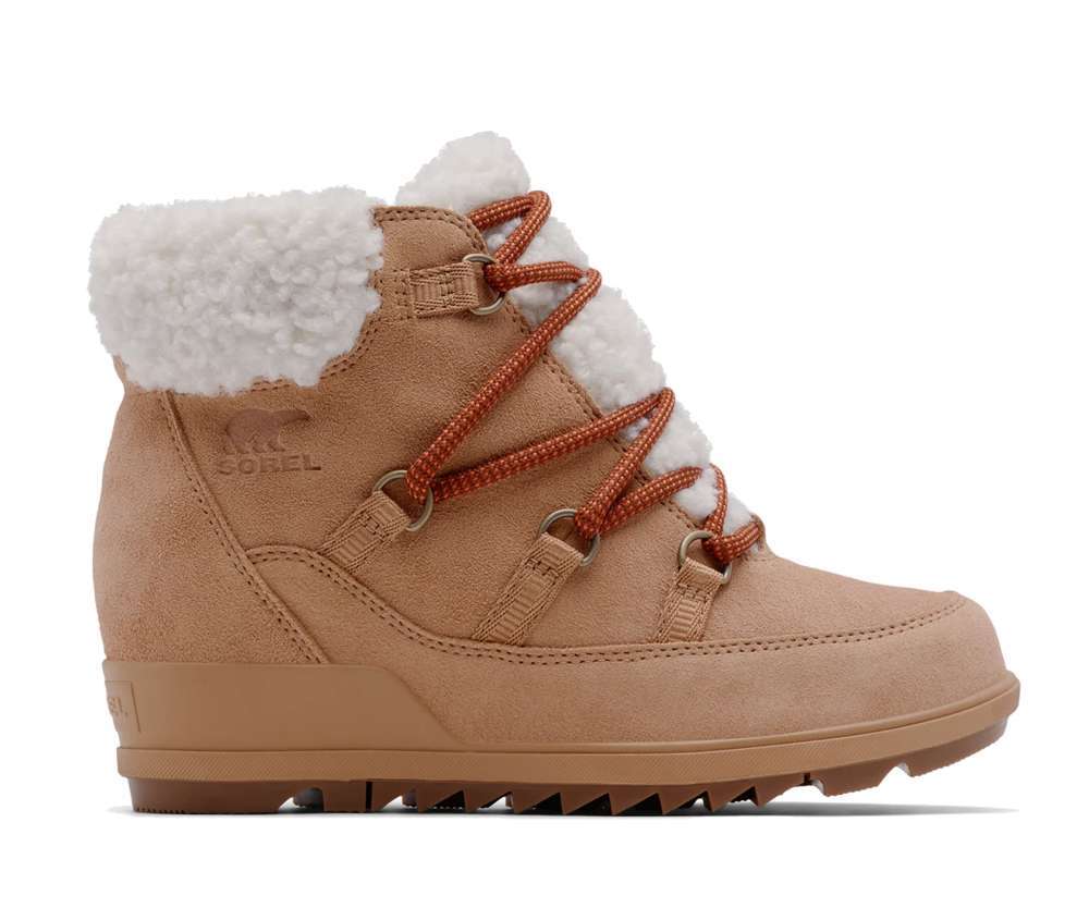 SOREL WOMEN'S EVIE COZY LACE BOOTIE - Tawny Buff, Wood