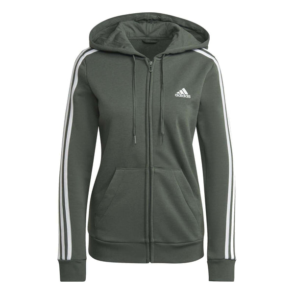 adidas Women's ESSENTIALS FLEECE 3-STRIPES FULL-ZIP HOODIE