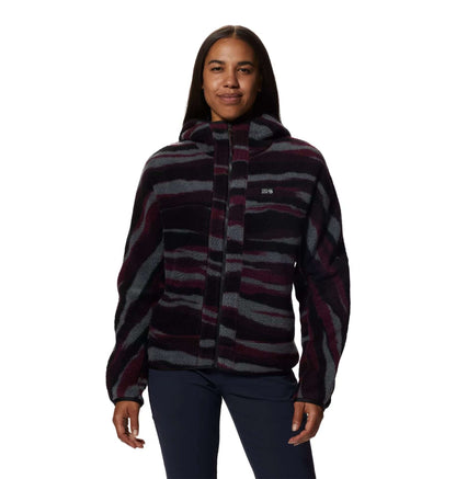 Mountain Hardwear Women's HiCamp™ Fleece Full Zip Hoodie - Cocoa Red Landscape Print