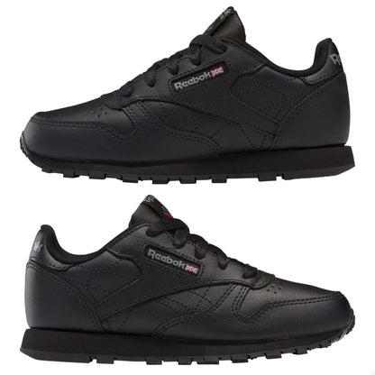 Reebok Kid's(Little Kids) Classic Leather Shoes,50169,Black