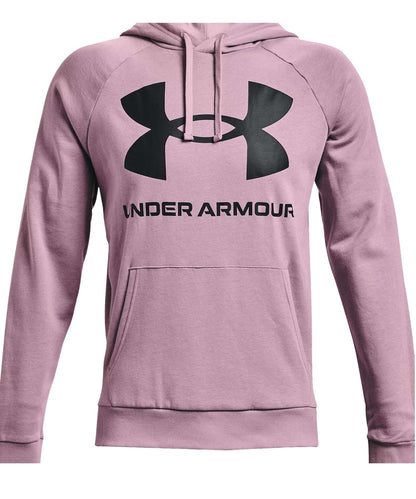 Under Armour Men's UA Rival Fleece Big Logo Hoodie 1357093-698 Mauve Pink / Black