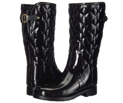 Hunter Women's Refined Slim Fit Adjustable Quilted Short Rain Boots WFS1029RGL