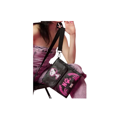Sprayground Peanuts Snoopy Pink Stencil DLXSV messenger Sling Bag