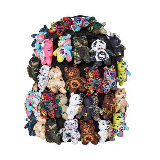 Sprayground Pack of Bears Real Lush Bears Runway Piece Backpack, a super exclusive backpack featuring a lush bear design with runway-inspired details.