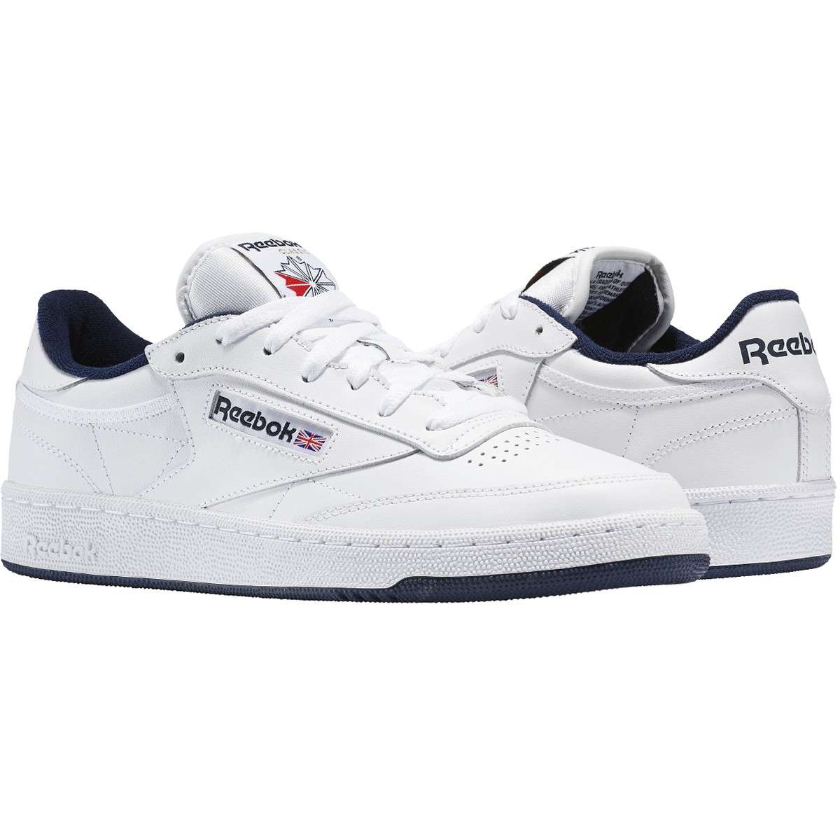 Reebok Men's Classic CLUB C 85 Shoes ,AR0457,White / Navy