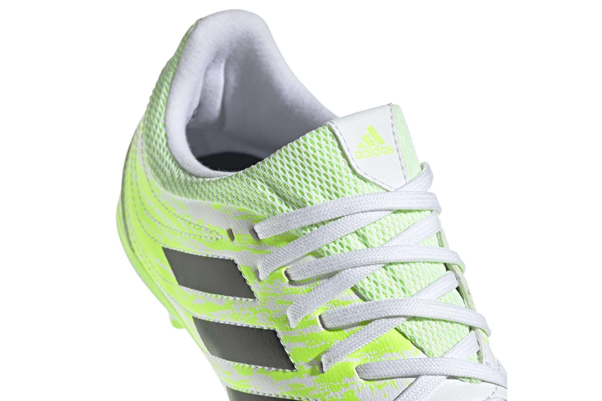 Adidas Kids Copa 20.3 Firm Ground Cleats (White / Black / Signal Green)