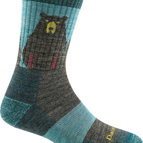 Darn Tough Women's Bear Town Micro Crew Lightweight Hiking Sock - Aqua (1970-C Aqua 0722)
