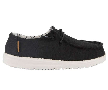 Hey Dude Girl's Youth Shoe Wendy Linen Black 130124987