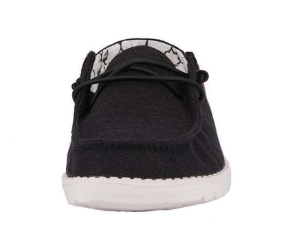 Hey Dude Girl's Youth Shoe Wendy Linen Black 130124987