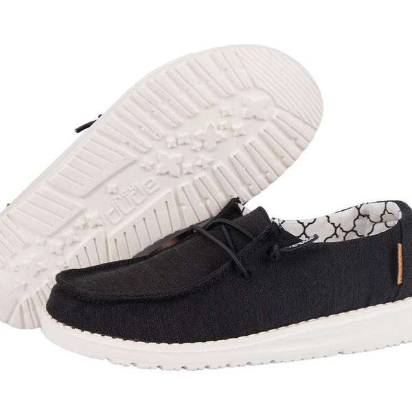 Hey Dude Girl's Youth Shoe Wendy Linen Black 130124987