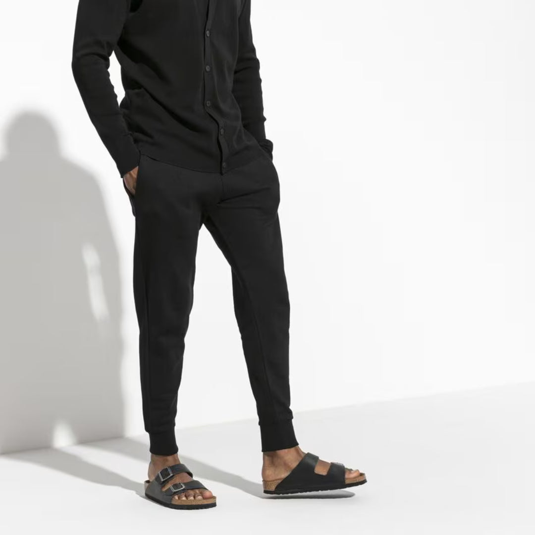 BIRKENSTOCK ARIZONA SOFT FOOTBED SLIDES - BLACK