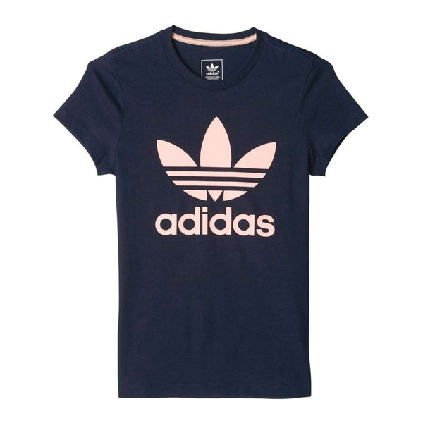 A girl wearing adidas Girls Originals Trefoil Tee
