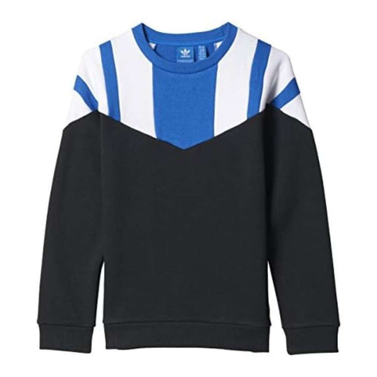 A front view of the adidas Big Boys Originals EQT Crew sweatshirt in black