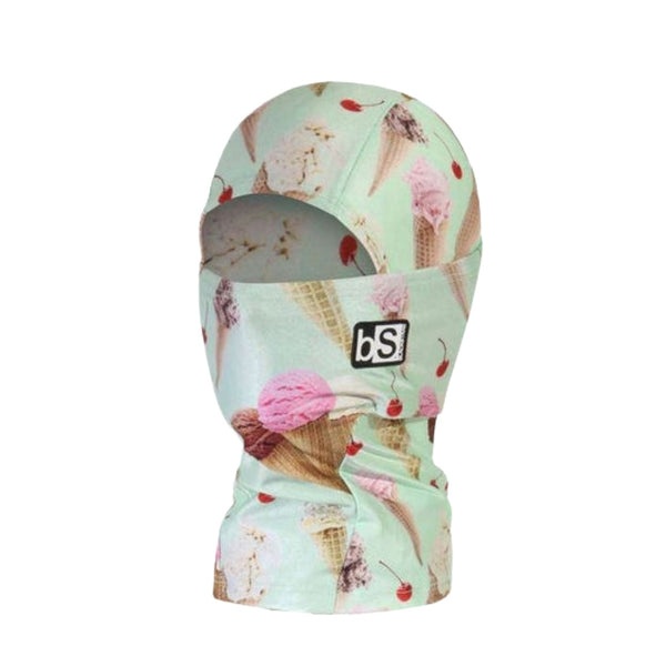 Kids balaclava featuring full head and neck coverage, stretch performance fabric, breathable construction, and a helmet-compatible design for cold-weather outdoor activities