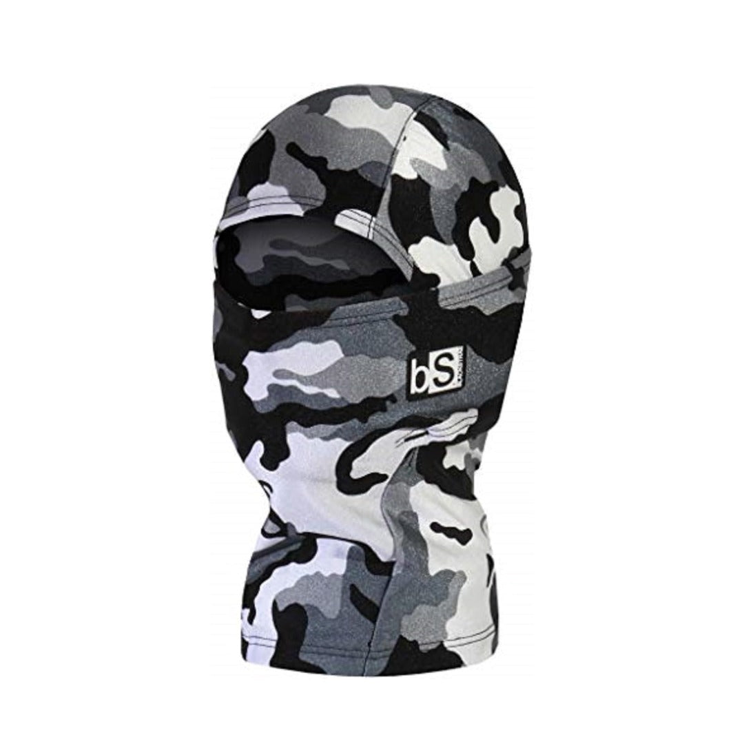 Kids balaclava featuring full head and neck coverage, stretch performance fabric, breathable construction, and a helmet-compatible design for cold-weather outdoor activities