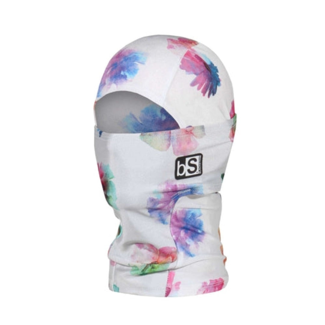 Kids balaclava featuring full head and neck coverage, stretch performance fabric, breathable construction, and a helmet-compatible design for cold-weather outdoor activities