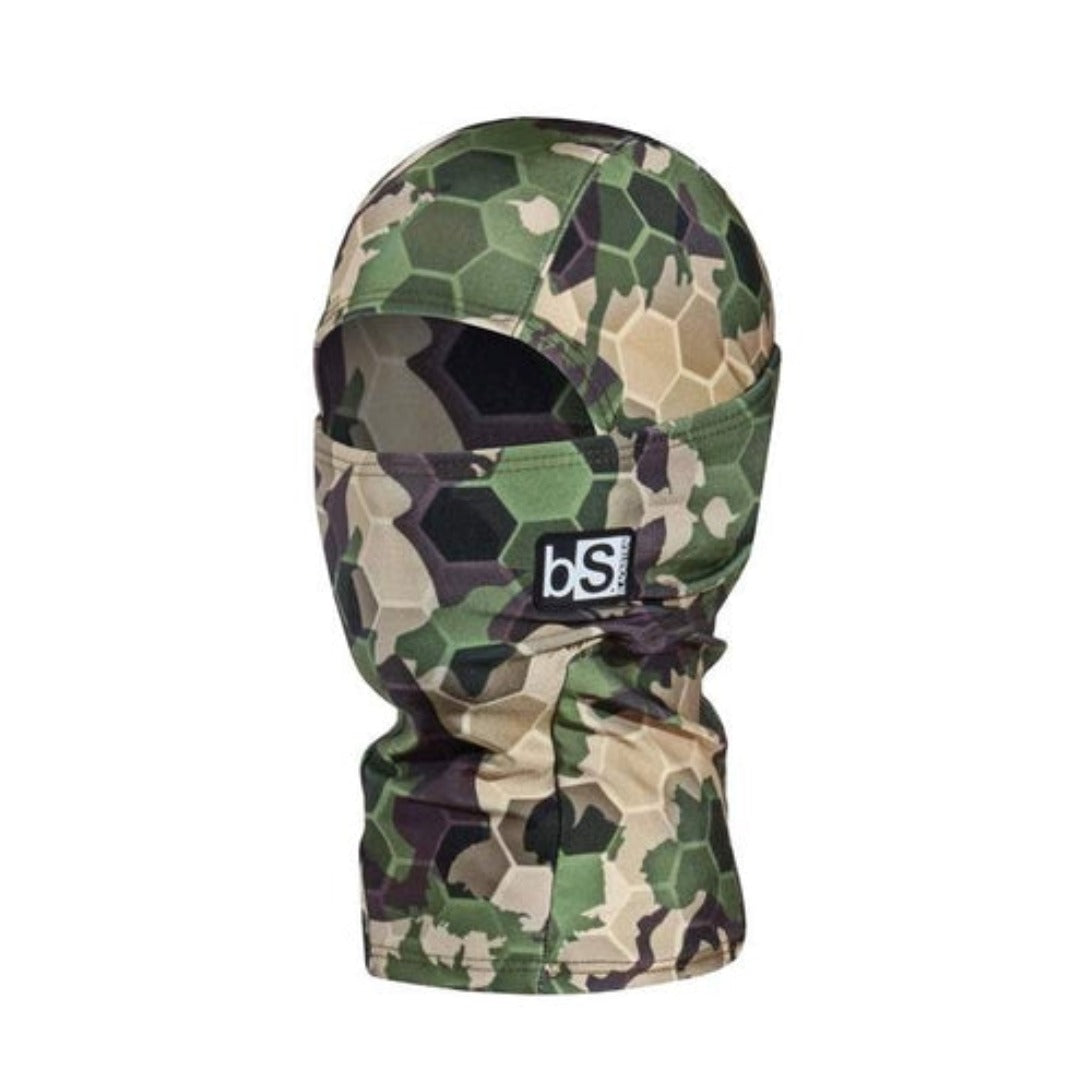 Kids balaclava featuring full head and neck coverage, stretch performance fabric, breathable construction, and a helmet-compatible design for cold-weather outdoor activities