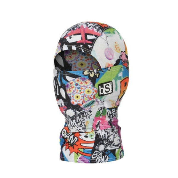Kids balaclava featuring full head and neck coverage, stretch performance fabric, breathable construction, and a helmet-compatible design for cold-weather outdoor activities