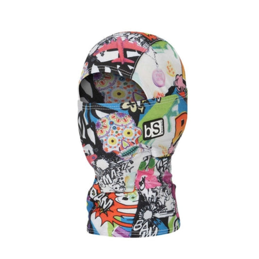 Kids balaclava featuring full head and neck coverage, stretch performance fabric, breathable construction, and a helmet-compatible design for cold-weather outdoor activities