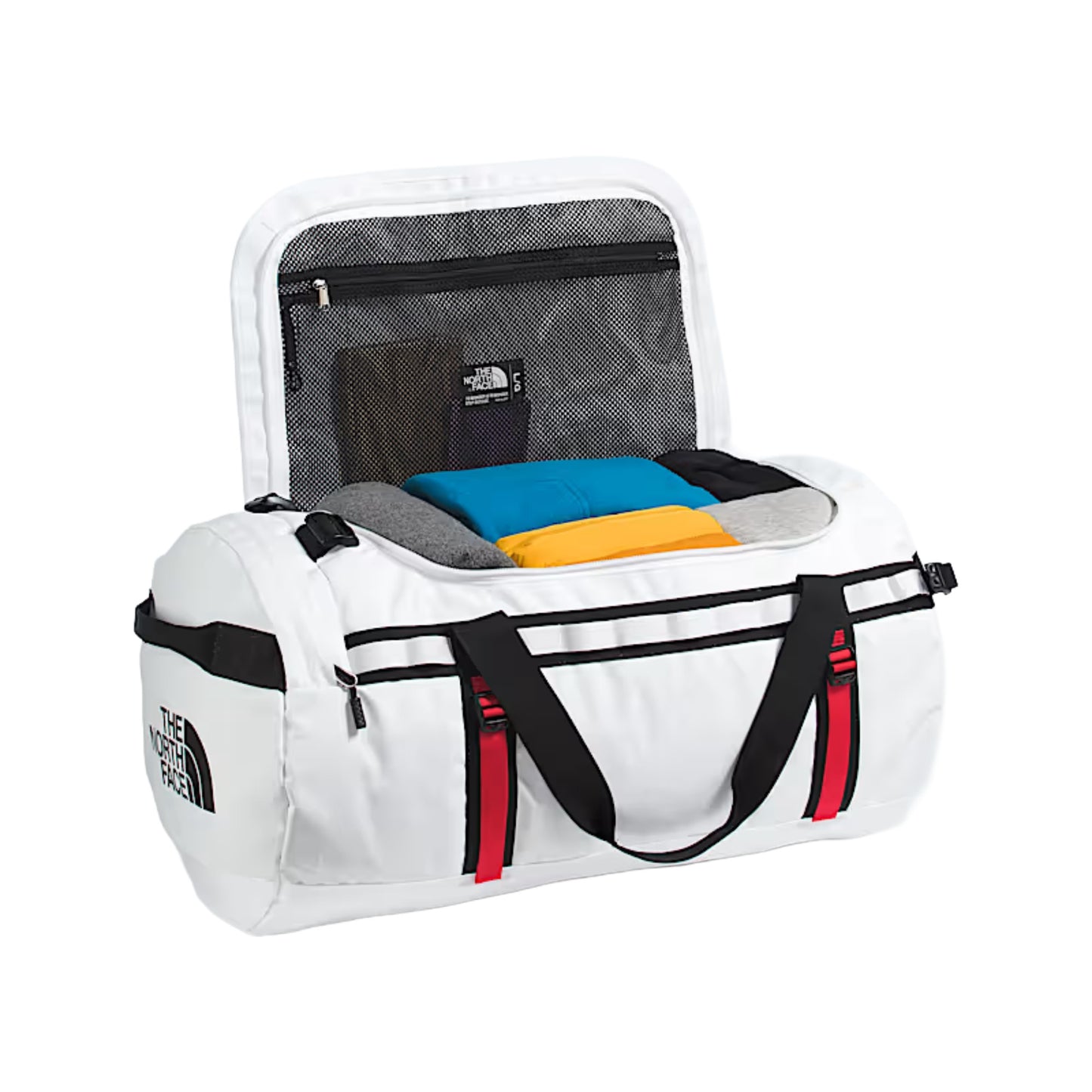 The North Face Base Cam Duffel - L(95L)   TNF White/TNF Black/Elevation Red