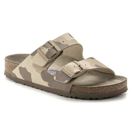 Classic Birkenstock Arizona BS sandals with two adjustable straps, smooth synthetic upper, and contoured cork footbed, styled for everyday casual wear
