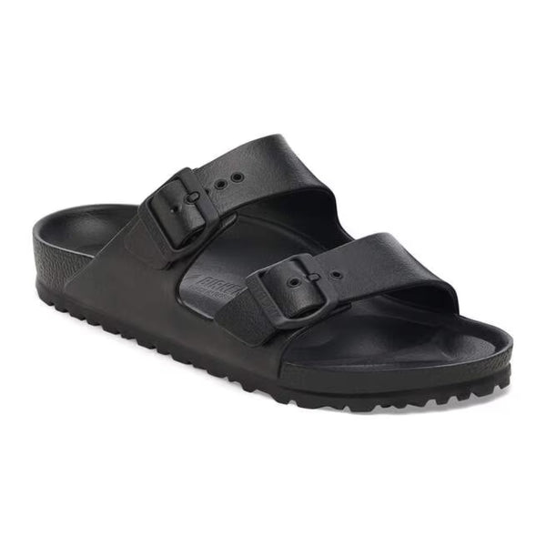 Pair of Birkenstock Arizona EVA sandals with a lightweight two-strap design, adjustable buckles, and waterproof construction for casual and water-friendly use.