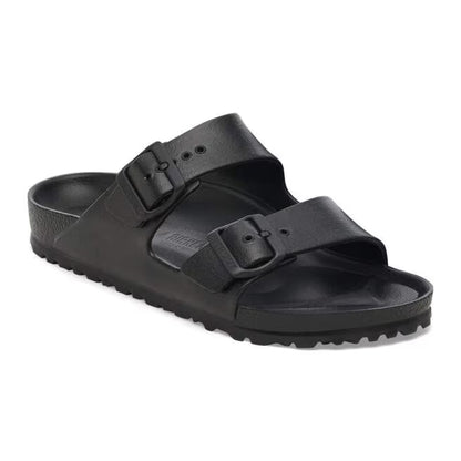 Pair of Birkenstock Arizona EVA sandals with a lightweight two-strap design, adjustable buckles, and waterproof construction for casual and water-friendly use.