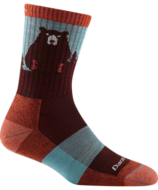 Darn Tough Women's Bear Town Micro Crew Lightweight Hiking Sock - Burgundy