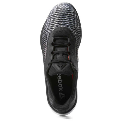 Reebok Men's Fast Tempo Flexweave Shoe,CN6610, Black/White/Neon Red