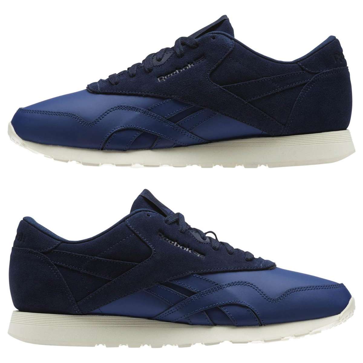 Reebok Men's Classic Nylon Shoes,BS9714,Washed Blue / Collegiate Navy / Chalk