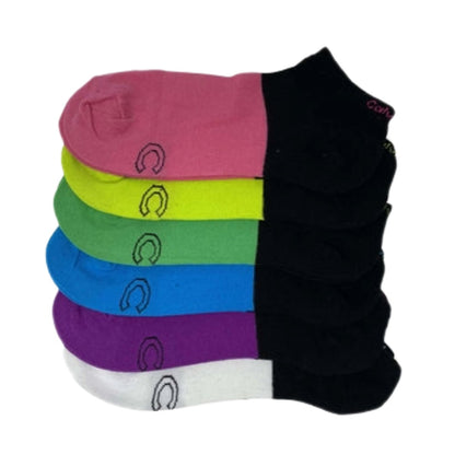 Calvin Klein Women's Cotton Blend Neon Ankle Socks 6-Pack (US 6-9.5)