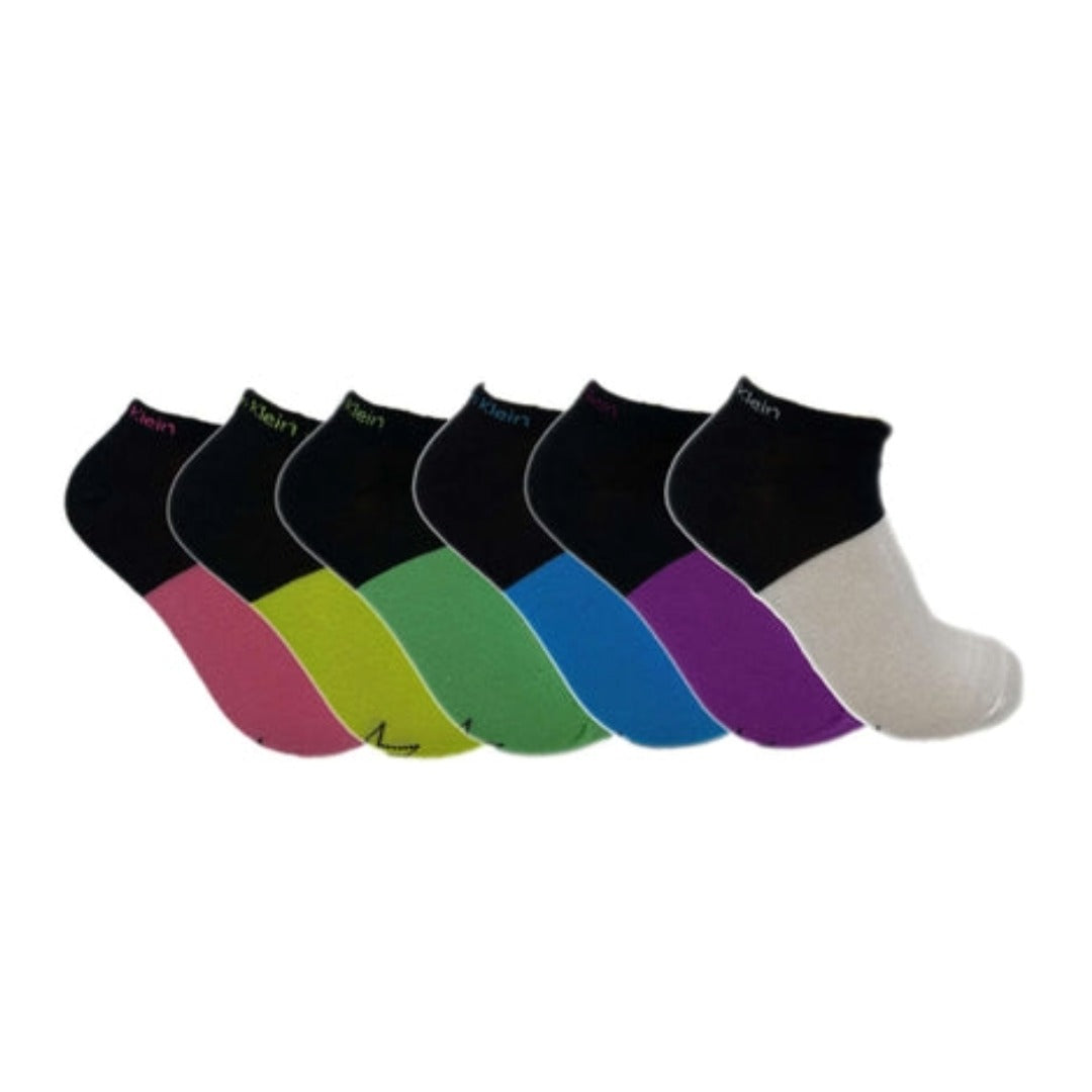 Calvin Klein Women's Cotton Blend Neon Ankle Socks 6-Pack (US 6-9.5)