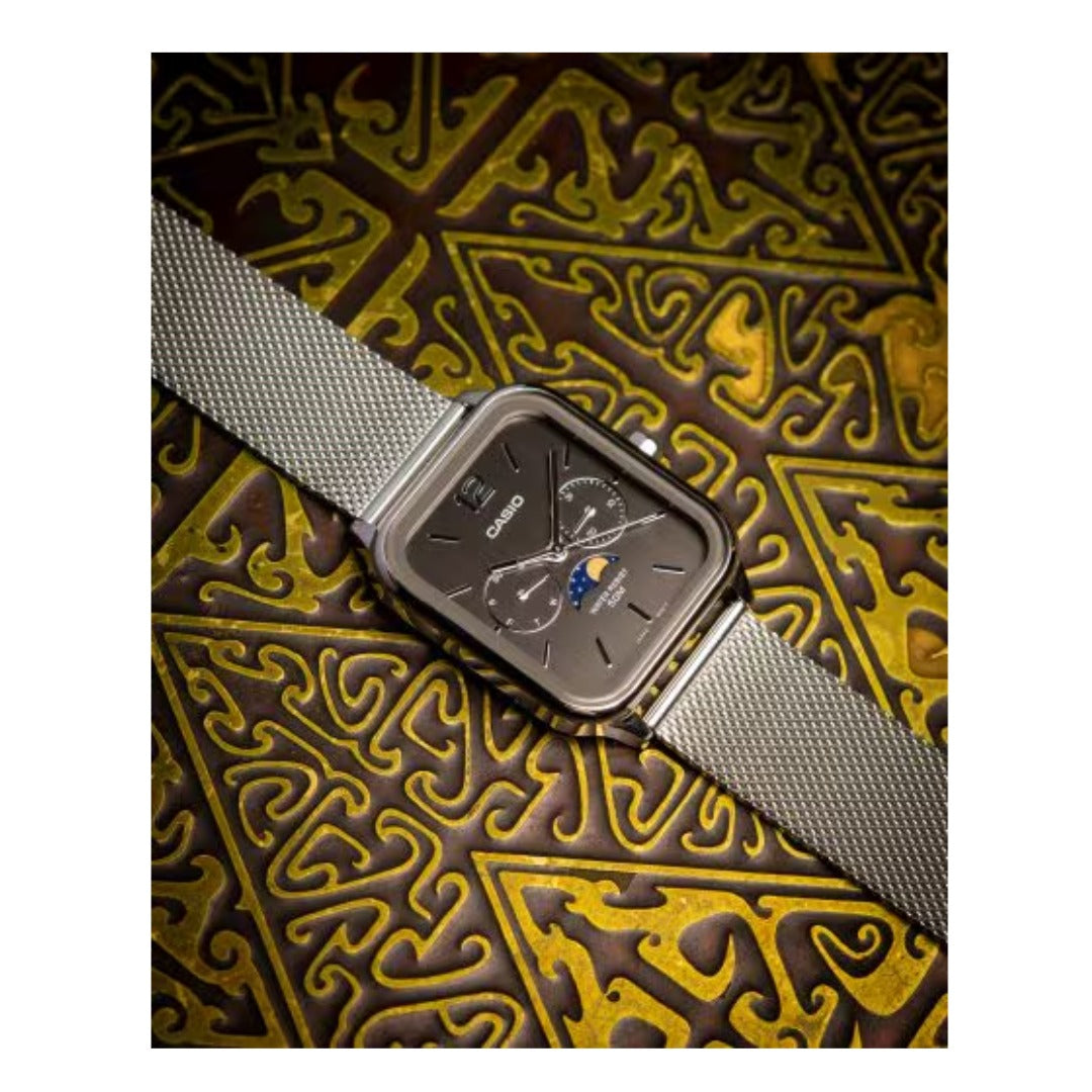 Casio Vintage Classic Moonphase Analog Grey Dial MTPM305-8A