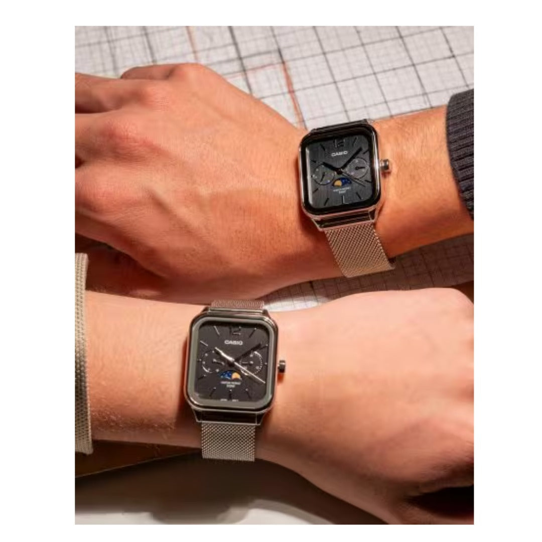 Casio Vintage Classic Moonphase Analog Grey Dial MTPM305-8A