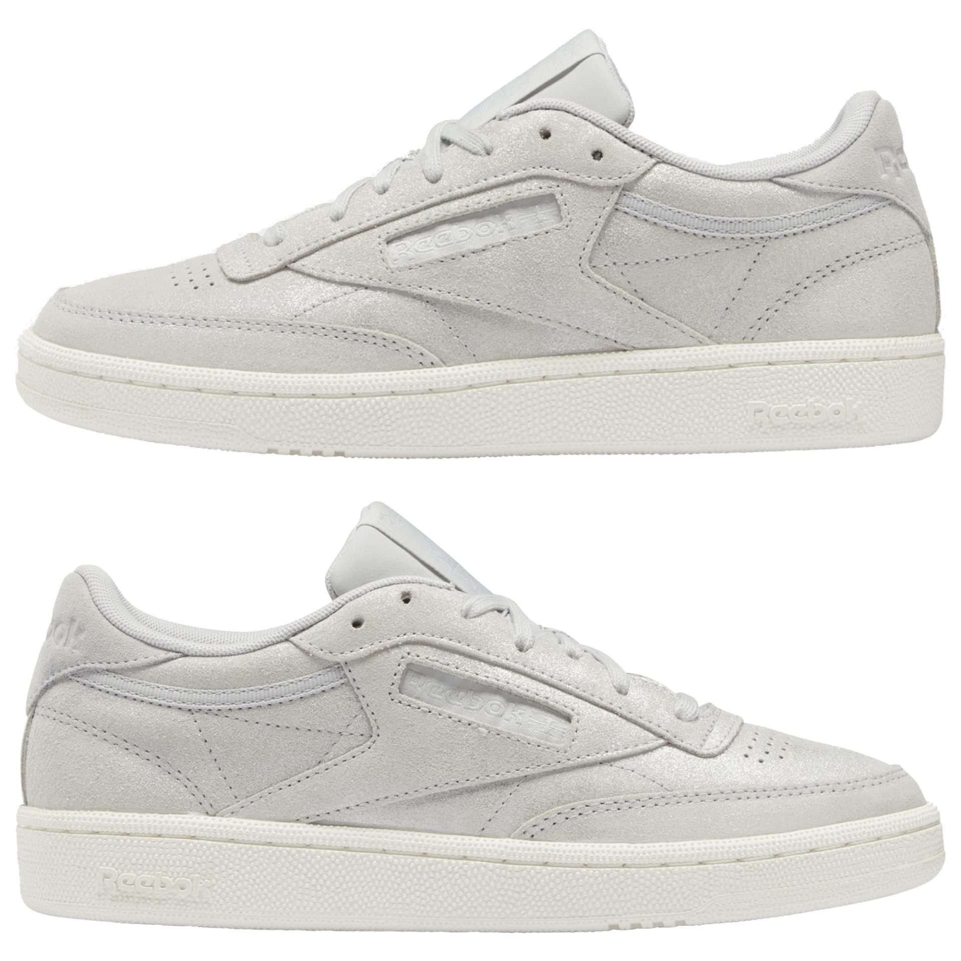 Reebok Classic Women's CLUB C 85 Shoes H01407, Pure Grey 2 / Matte Silver / Chalk