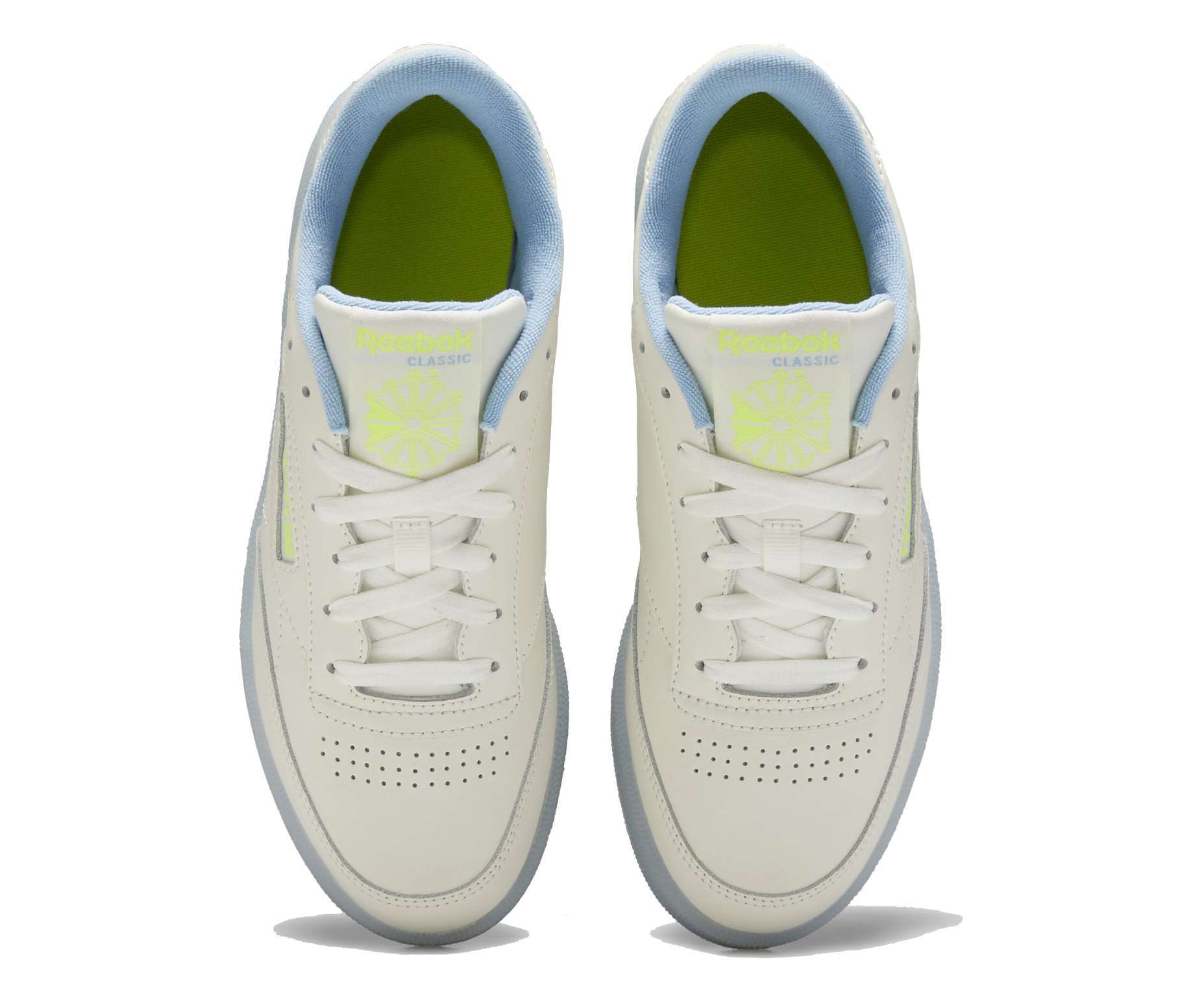 Reebok Classic Women's CLUB C 85 Shoes EF3494 Chalk / Fluid Blue / Semi Solar Yellow