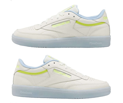 Reebok Classic Women's CLUB C 85 Shoes EF3494 Chalk / Fluid Blue / Semi Solar Yellow