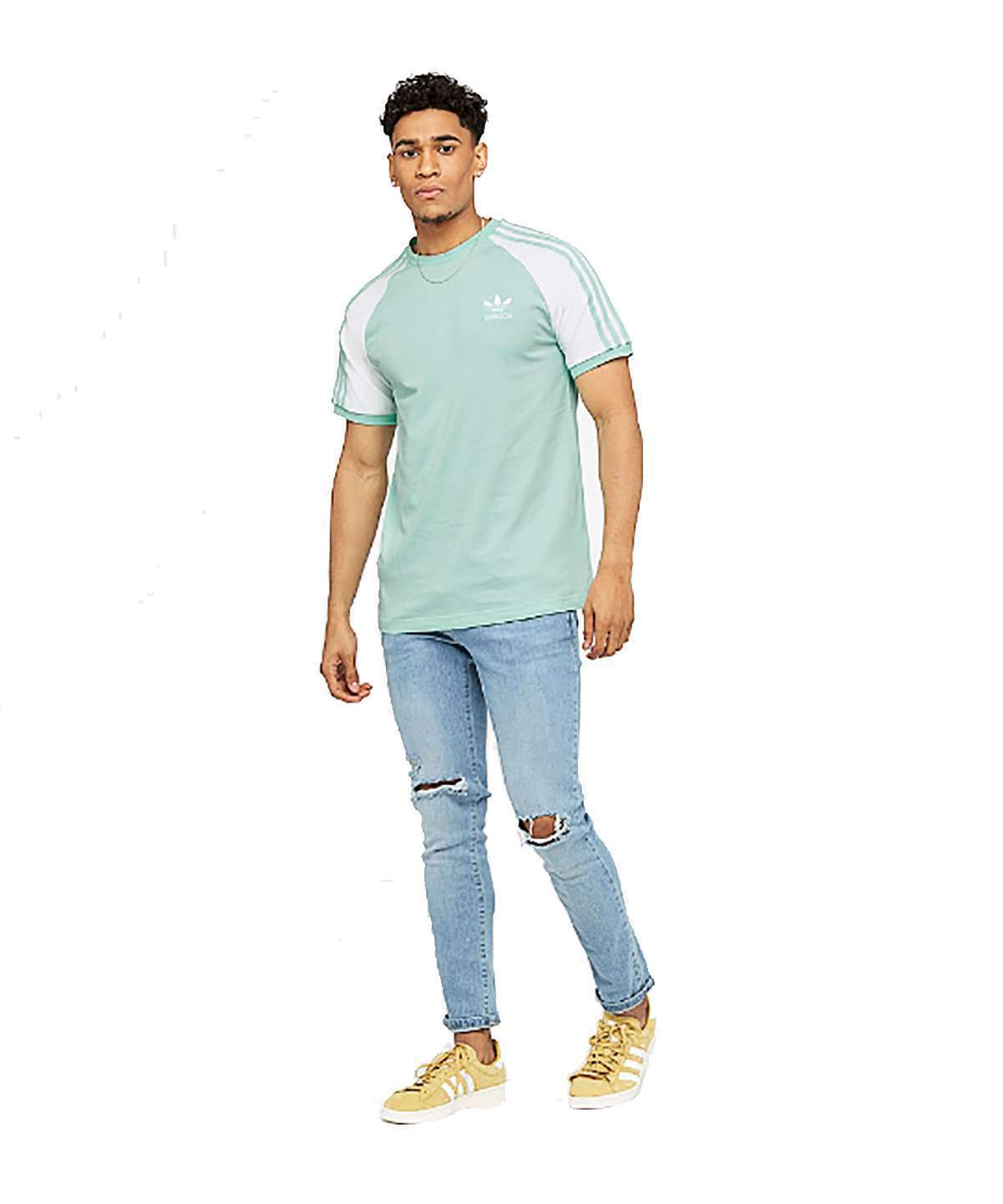 adidas Originals Men's 3 Stripes Tee, DH5806 , Clear Mint