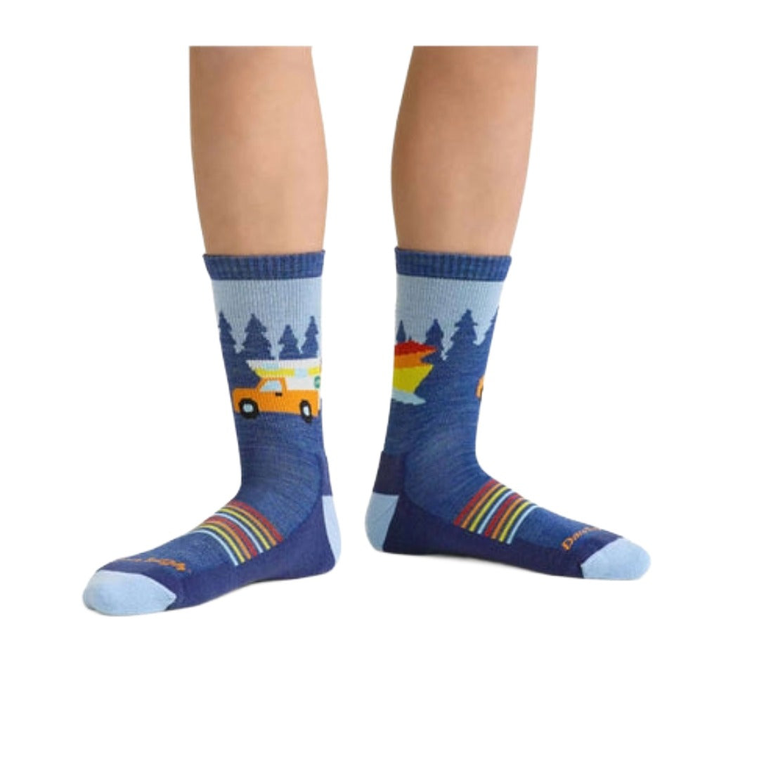 Darn Tough Kids Van Wild Micro Crew Lightweight Hiking Sock - Denim
