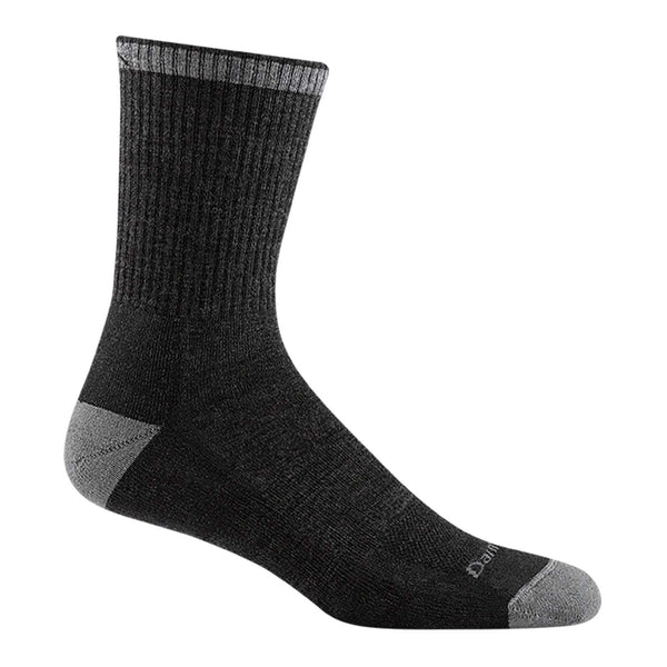 Men’s micro crew work socks featuring midweight merino wool construction, cushioned all-day comfort, and durable boot-ready styling for demanding work environments