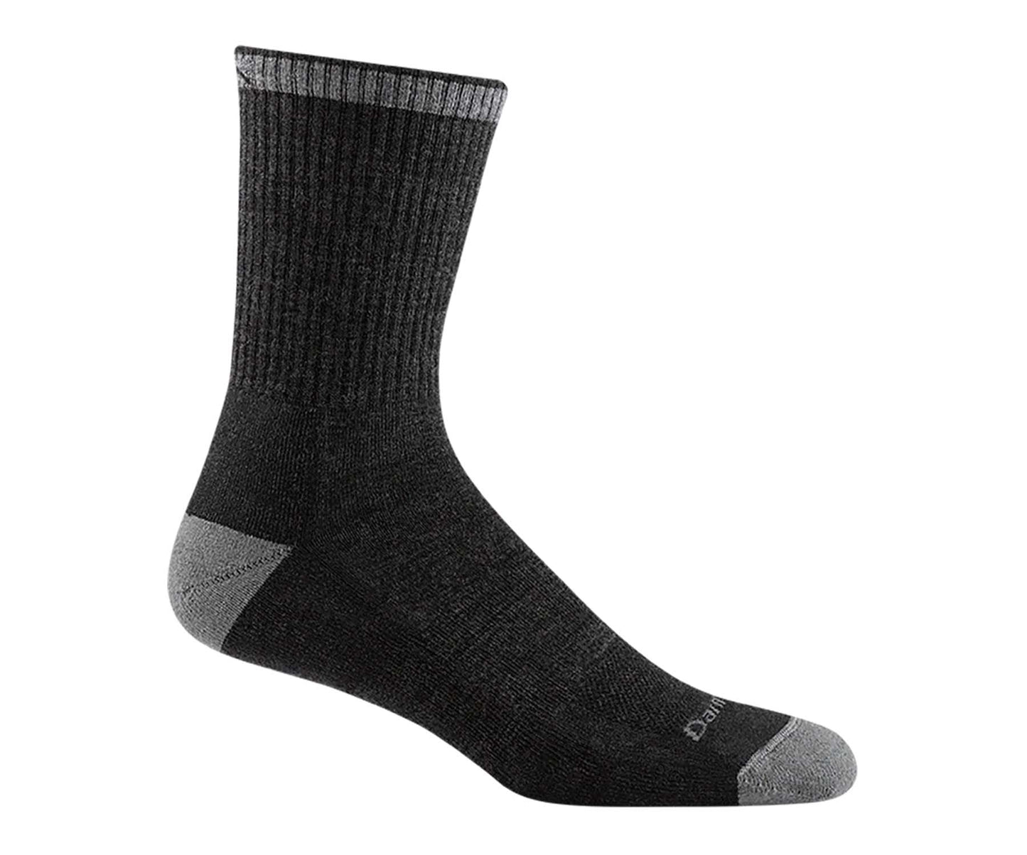 Men’s micro crew work socks featuring midweight merino wool construction, cushioned all-day comfort, and durable boot-ready styling for demanding work environments
